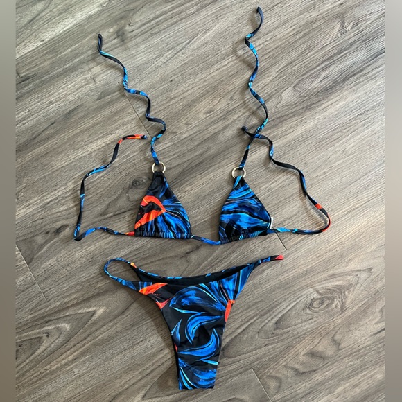 Louisa Ballou Floral Long-Sleeve Caftan and Bikini Set - Picture 13 of 15